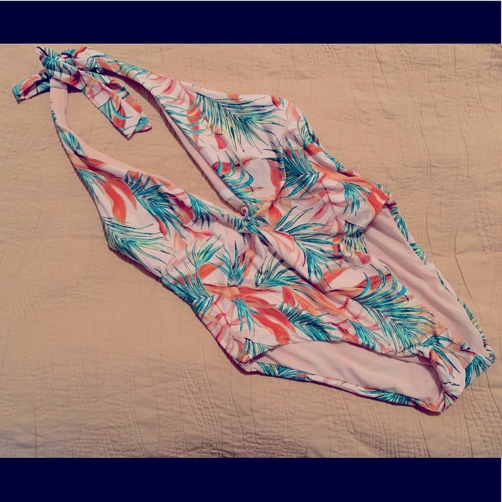 Basta one piece swimsuit pink with flowers